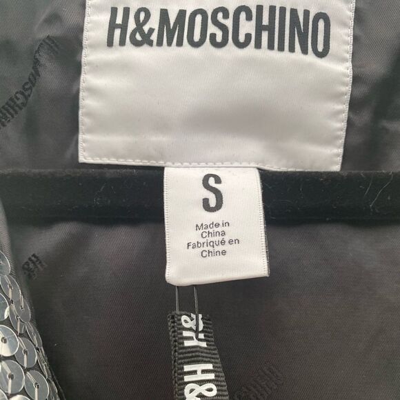 Limited-Edition Jeremy Scott Moschino X H&M Silver Sequin Hoodie Mini Dress NWT - Picture 8 of 9